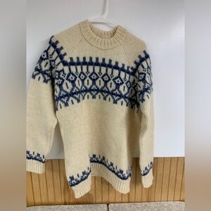 Men's Cream & Navy Icelandic Wool Sweater